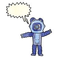 cartoon deep sea diver with speech bubble N10