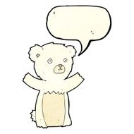 cute cartoon polar bear with speech bubble N30