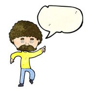 cartoon seventies style man disco dancing with speech bubble N4