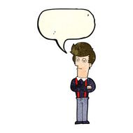 cartoon bored man with speech bubble N15