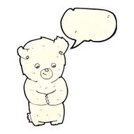 cute cartoon polar bear with speech bubble N31