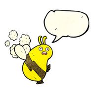 funny cartoon bee with speech bubble N6