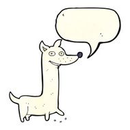 funny cartoon dog with speech bubble N5