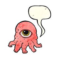 cartoon alien head with speech bubble N4