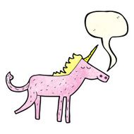 cartoon unicorn with speech bubble N10