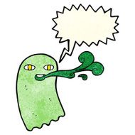 funny cartoon ghost with speech bubble N28