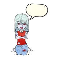 cartoon vampire girl with speech bubble N71