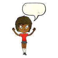 cartoon pretty girl with speech bubble N34