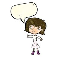 cartoon happy girl with speech bubble N27