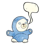cute cartoon polar bear with speech bubble N32