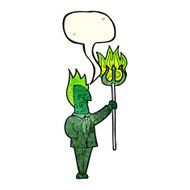 cartoon devil with pitchfork speech bubble N9