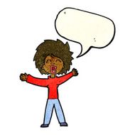 cartoon woman shouting with speech bubble N3