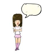 cartoon girl with crossed arms speech bubble N4