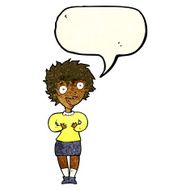 cartoon excited woman with speech bubble N39