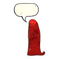 cartoon halloween ghoul with speech bubble N3