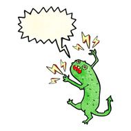 cartoon little monster with speech bubble N11