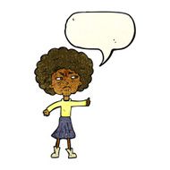 cartoon annoyed old woman with speech bubble N6