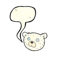 cartoon polar bear with speech bubble N22