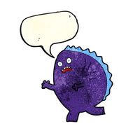 cartoon monster with speech bubble N16