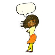 cartoon woman making photo face with speech bubble N4
