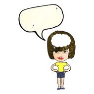 cartoon woman thinking with speech bubble N14