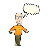 cartoon annoyed old man with speech bubble N22