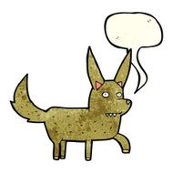 cartoon wild dog with speech bubble N3