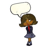 cartoon happy girl with speech bubble N28