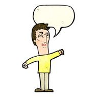 cartoon annoyed man with speech bubble N26