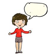 cartoon confused woman with speech bubble N26