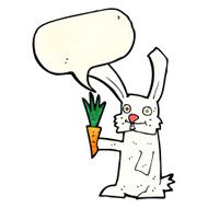 cartoon rabbit with carrot speech bubble N3