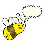 cartoon bee with speech bubble N11