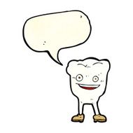 cartoon happy tooth character with speech bubble N2