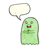 funny cartoon ghost with speech bubble N31