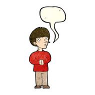 cartoon nervous man with speech bubble N43