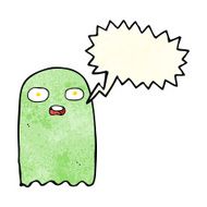 funny cartoon ghost with speech bubble N33
