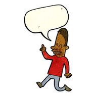 cartoon happy man pointing with speech bubble N19