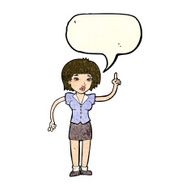 cartoon woman with idea speech bubble N81