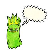 funny cartoon ghost with speech bubble N35
