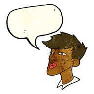 cartoon male model guy with speech bubble N3