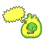cartoon halloween flame border with speech bubble N2