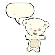 cartoon teddy polar bear cub with speech bubble N3
