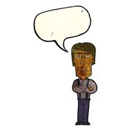 cartoon angry man with speech bubble N21