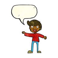 cartoon excited boy with speech bubble N42