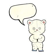 cartoon teddy polar bear cub with speech bubble N4