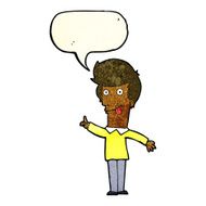 cartoon funny man with idea speech bubble N3