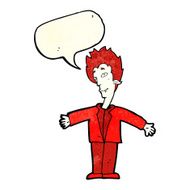 cartoon happy vampire with speech bubble N11