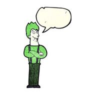 cartoon happy vampire with speech bubble N12