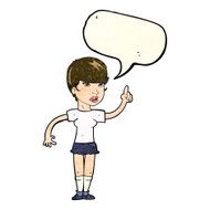 cartoon woman with idea speech bubble N83