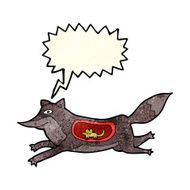 cartoon wolf with mouse in belly speech bubble N2